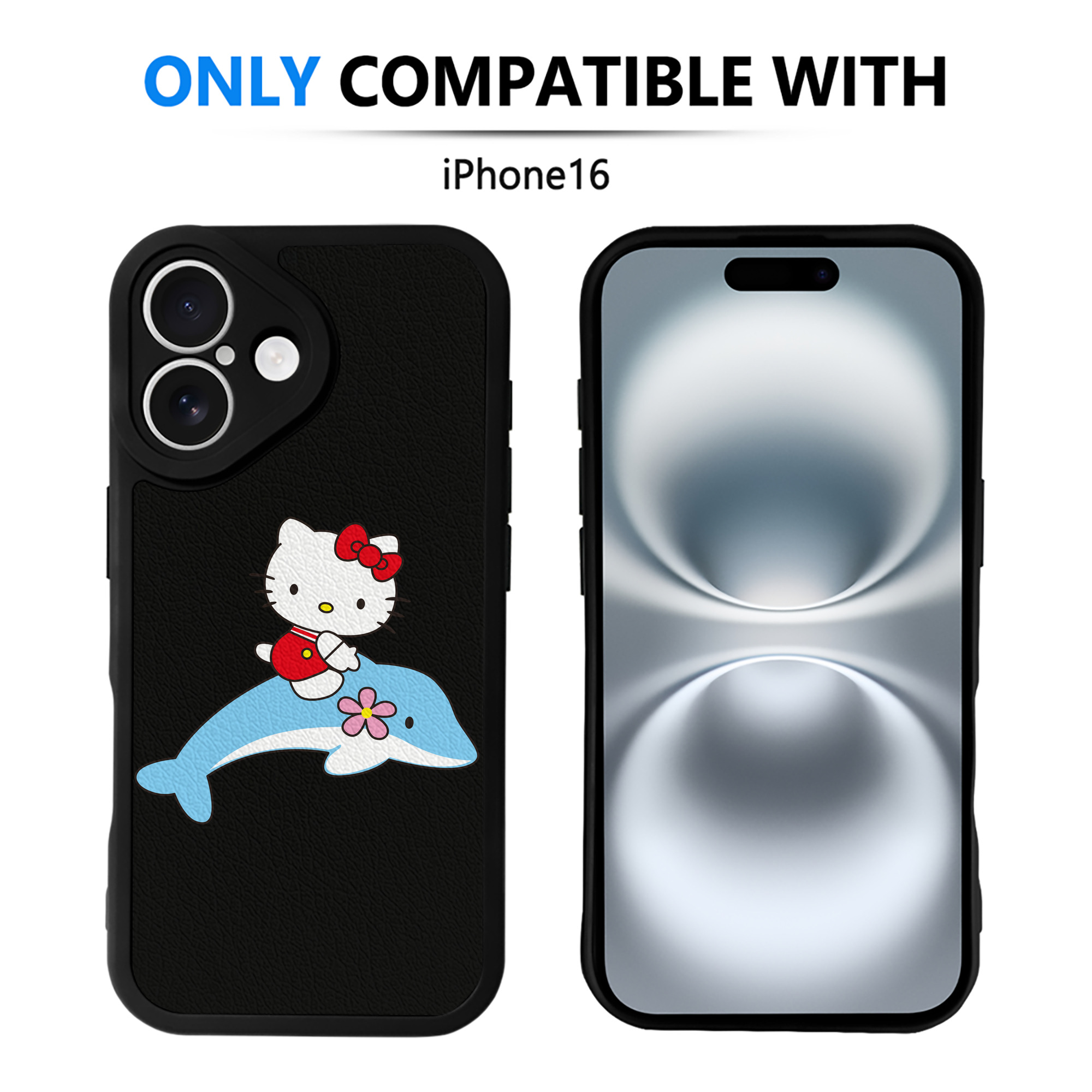 （画像用） Hello Kitty ハローキティ 【iPhone 16シリーズ対応】シリコンスマホケース（レザー調） 材質：シリコン